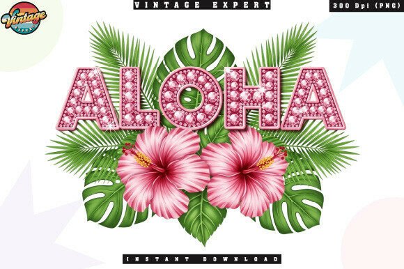 Aloha Tropical Hibiscus Flower PNG
