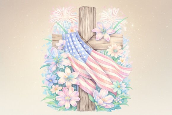 Coastal Pastel USA Cross PNG: A Design Asset Evaluation