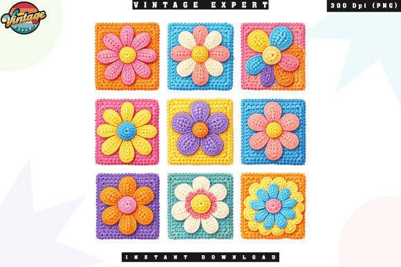 Colorful Crochet Floral Patchwork PNG: A Practical Asset for Digital Creators