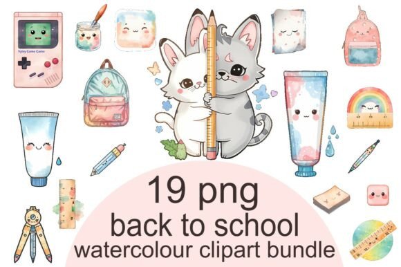 Cute Back to School Watercolor Clipart: Elevating Educational and Creative Designs