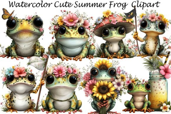 Evaluating Watercolor Cute Summer Frog Clipart for Creative Projects