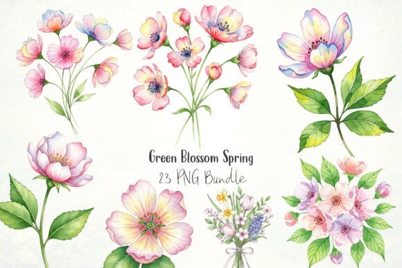 Green Blossom Spring Clipart: A Practical Asset for Creative Workflows