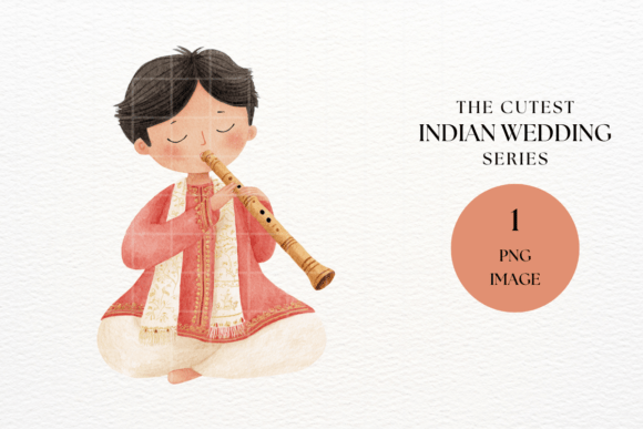Indian Boy Playing Flute Clipart PNG: A Creative Asset for Your Next Project