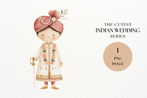 Indian Groom Turban Sword Clipart PNG