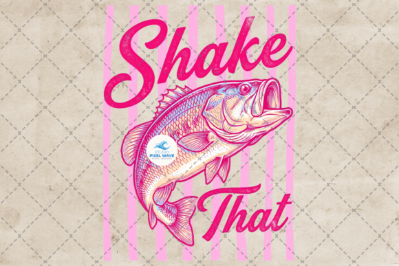 Shake That Striped Bass PNG: Retro Fishing Humor