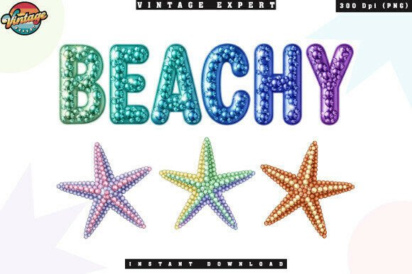 Summer Beachy Starfish Rhinestone PNG