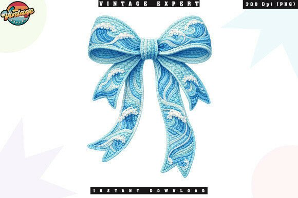 Summer Coastal Blue Ribbon Bow Wave PNG: A Practical Asset for Creative Workflows