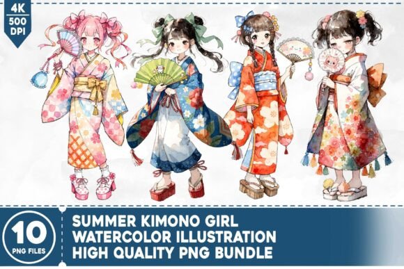 Summer Kimono Girl PNG Bundle: A Creative Asset Guide