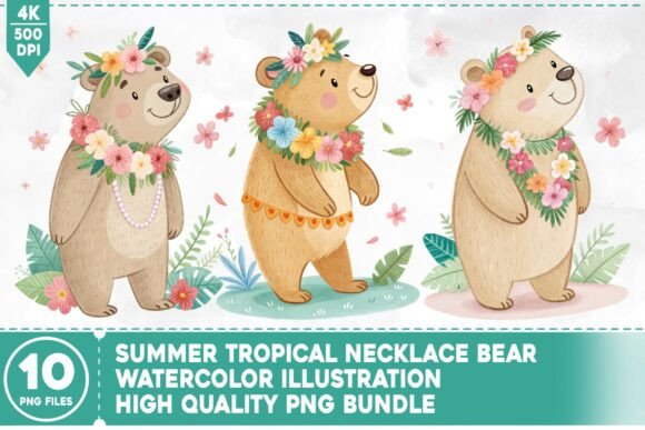 Summer Tropical Necklace Bear Watercolor: A Strategic Asset for Creative Entrepreneurs
