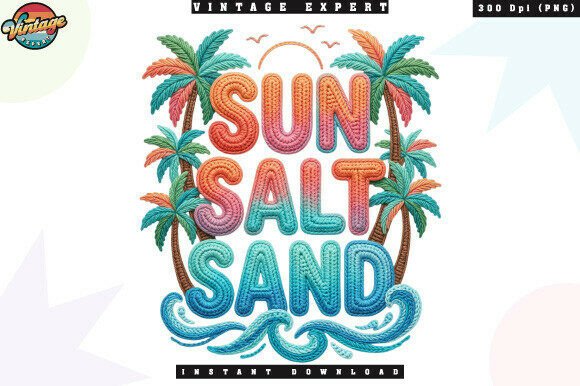 Sun Salt Sand Beach Wave Crochet PNG: The Ultimate Summer Design Asset