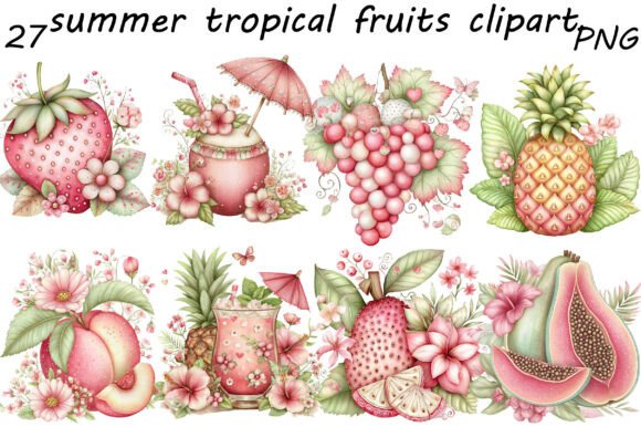 Tropical Fruits Clipart: Summer Vibes